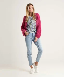 Marc Cain Blouse Bloemenprint Met Roezelrandje