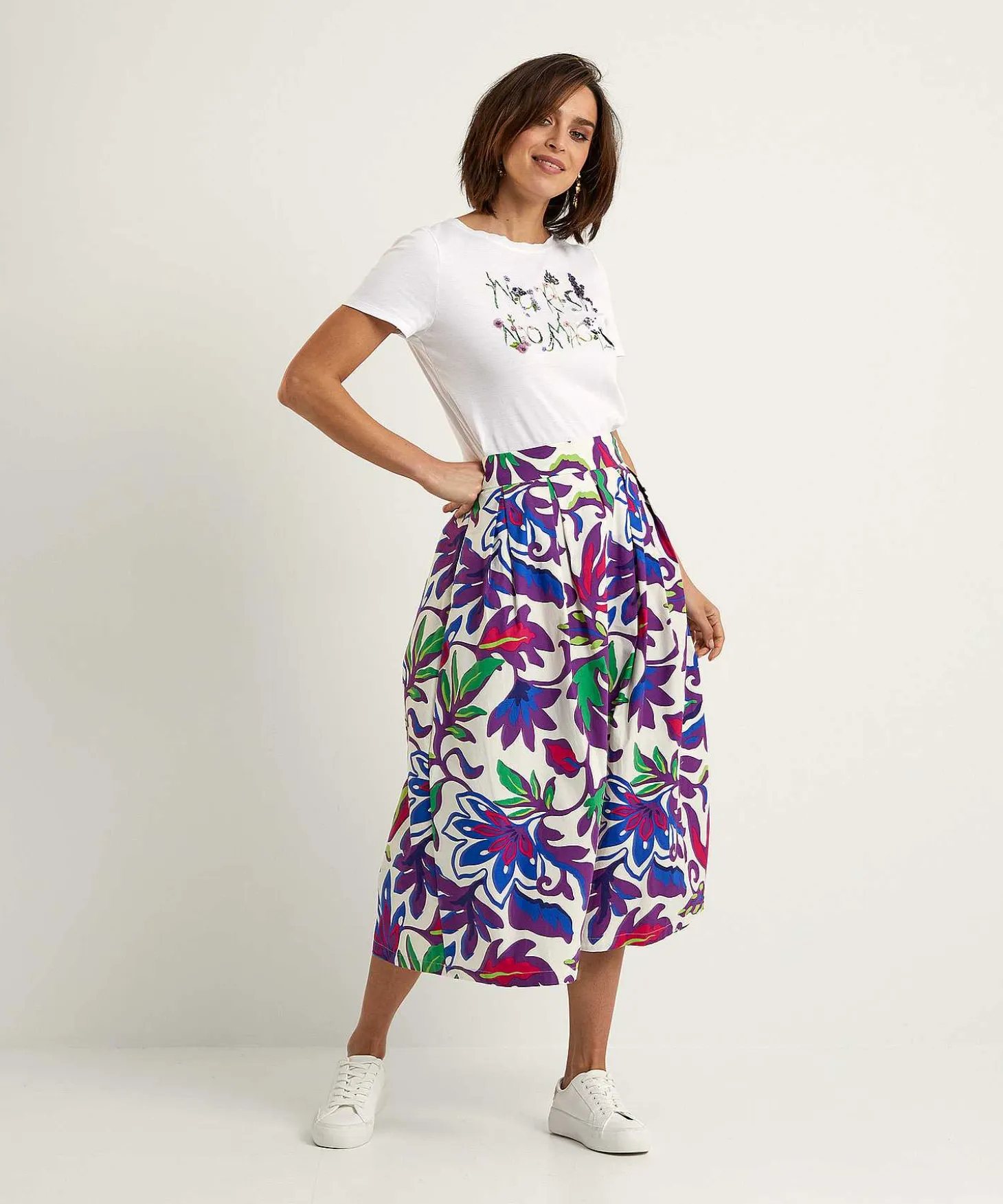 Marc Cain Shirt Met Bloemen Letterprint