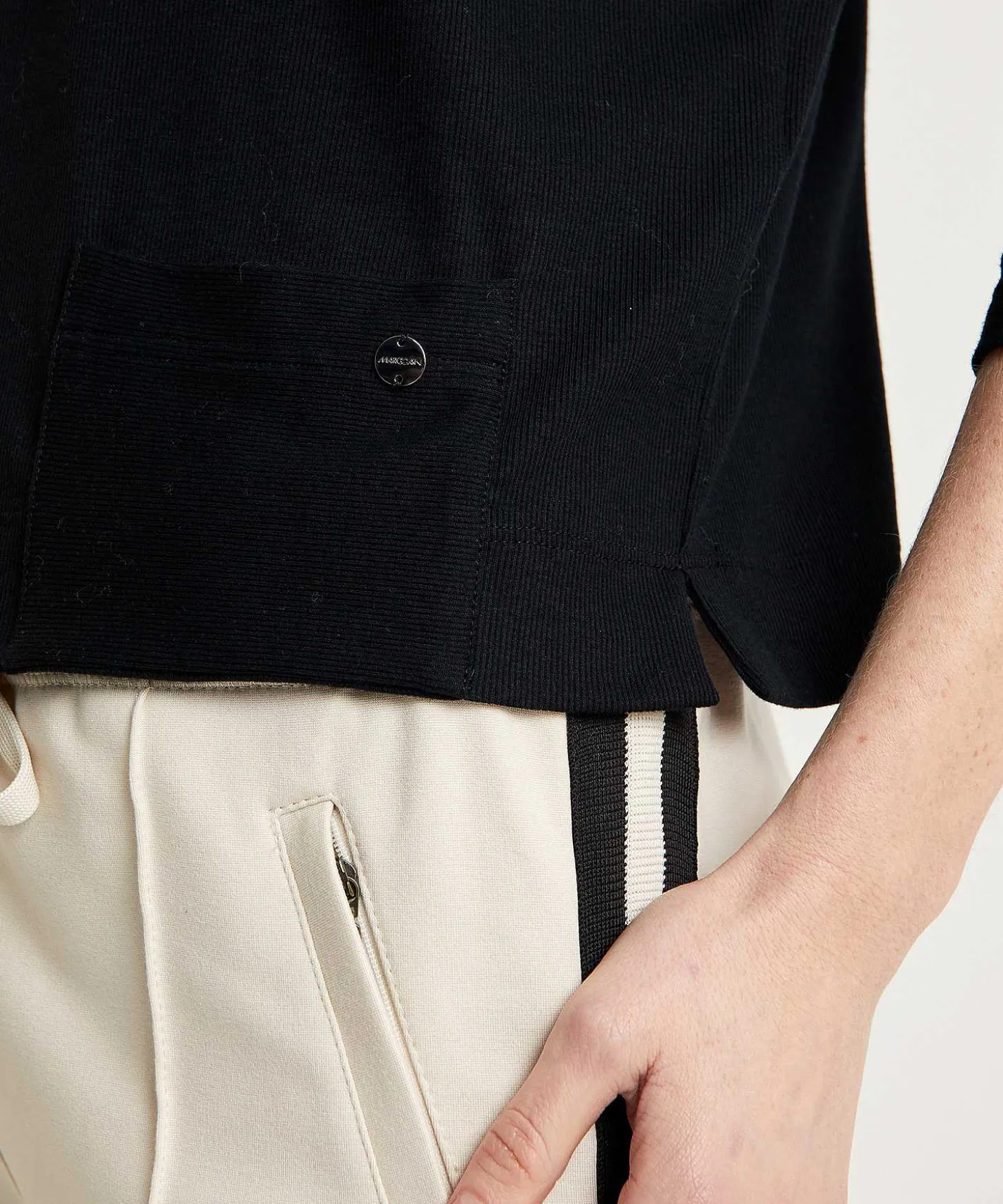 Marc Cain Shirt Ribjersey Zakje