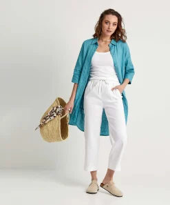 Marc Cain Sports Cropped Broek Linnenmix Wusu