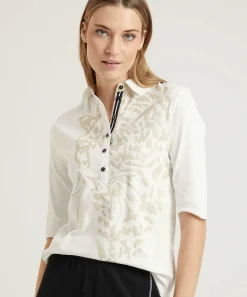 Marc Cain Sports Poloshirt Ribjersey Panterprint