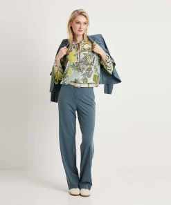 Marc Cain Sports Transparante Blouse Bloemenprint