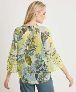 Marc Cain Sports Transparante Blouse Bloemenprint