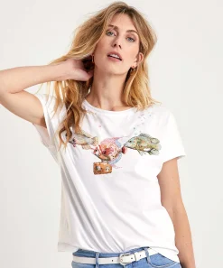 Marc Cain Sports T-Shirt Vissenprint Pailletten