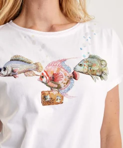Marc Cain Sports T-Shirt Vissenprint Pailletten
