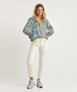 Marc Cain Voile Blouse Multicolor Bladprint