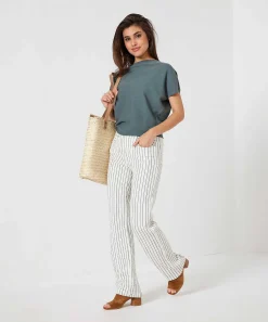 Moscow Wide Leg Broek Streepje Abiba