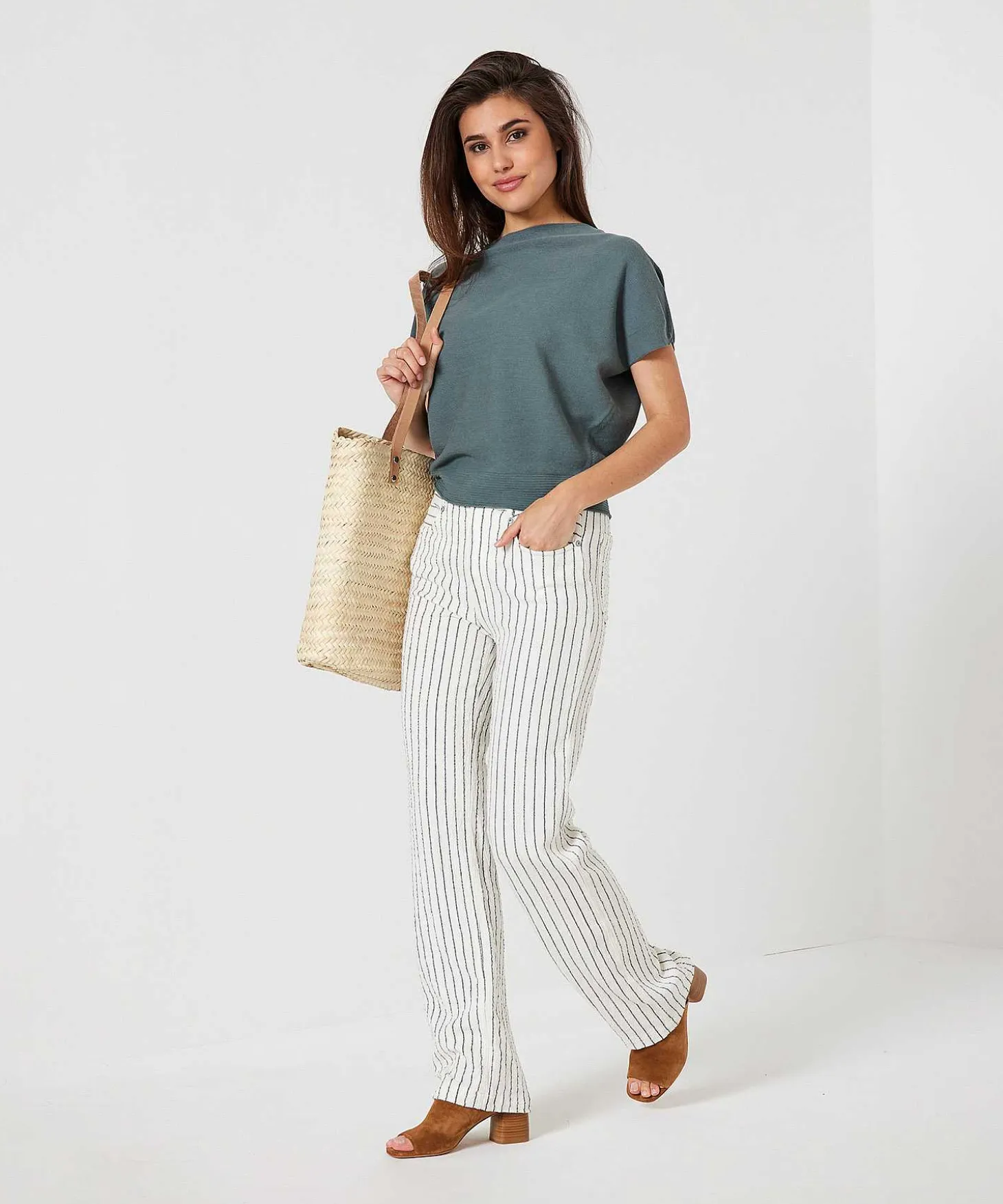 Moscow Wide Leg Broek Streepje Abiba