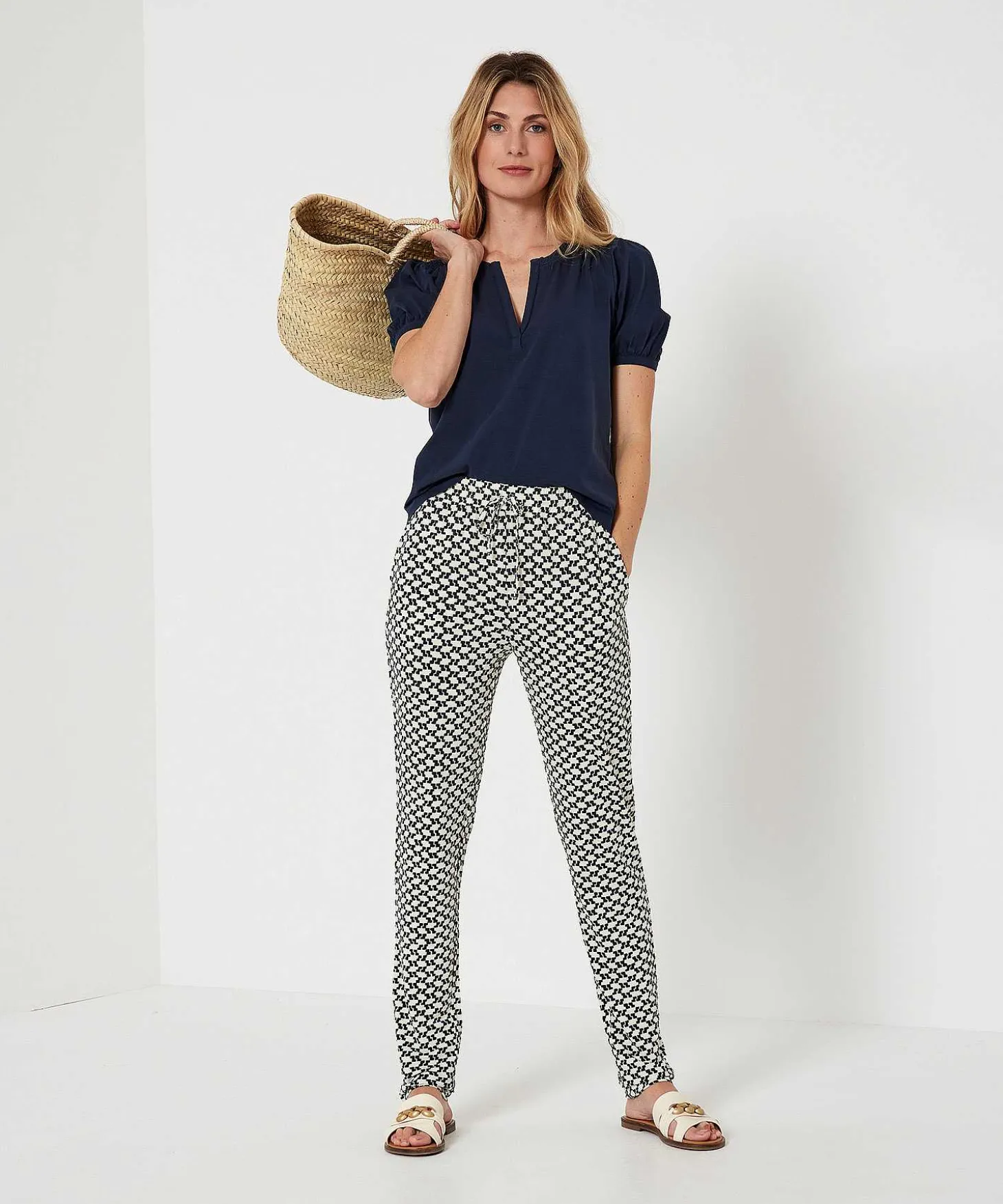 No Man's Land Slinky Broek Grafische Print