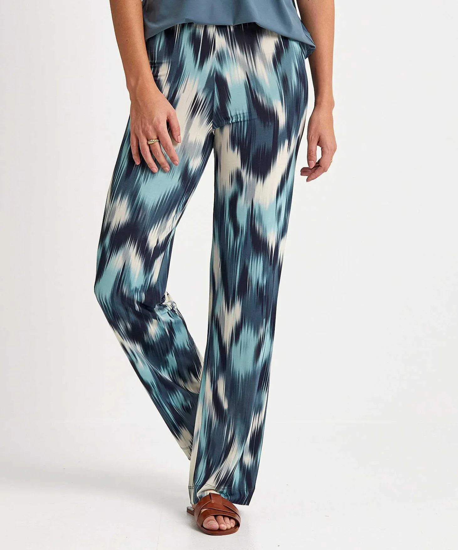 No Man's Land Slinky Palazzo Broek Tie-Dye