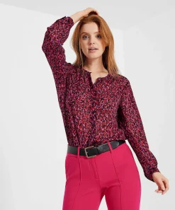 Oui Blouse Crepe Voile Animalprint