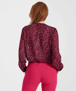 Oui Blouse Crepe Voile Animalprint