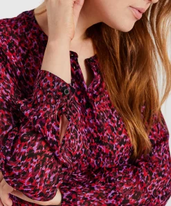 Oui Blouse Crepe Voile Animalprint