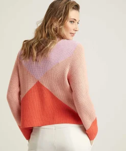 Oui Colorblock Trui Diagonaal
