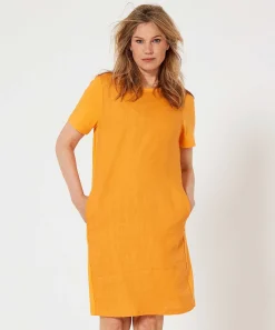 Oui Jurk Met Linnen Voorpand