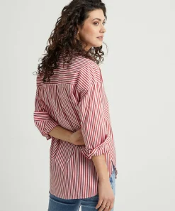 Oui Langere Blouse Streep