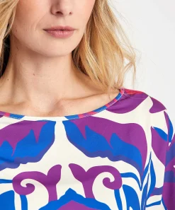 Oui Slinky Shirt Big Flower